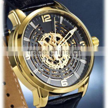 Genuine Leather Automatic Mechanical Skeleton Watch