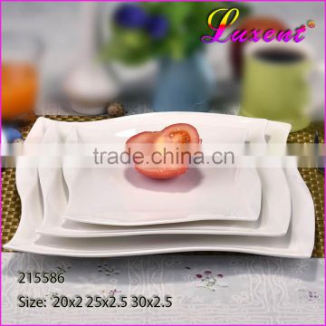 Stock cheap white porcelain square plate for restaurant and hotel