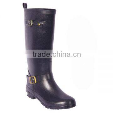 cheap cowboy fashion black woman rain boots wholesale