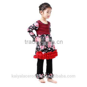 Fall Child Clothes Floral Ruffle Long Sleeve Childrens Boutique Clothing 2016 photo-4