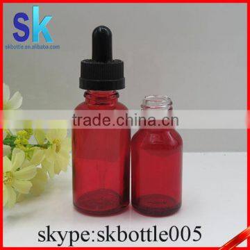 glass transprant red bottle 30ml for essential oil e juice e liquid
