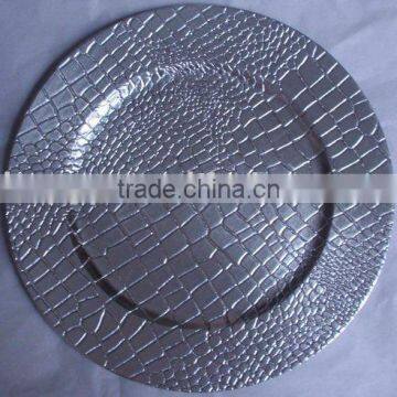 Silver Charger plastic plate