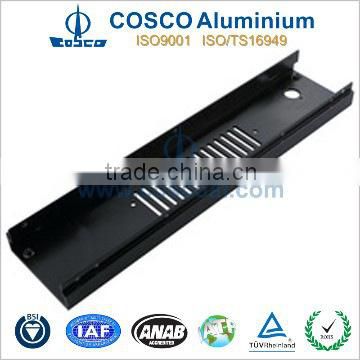 Aluminium front panel wtih black anodized