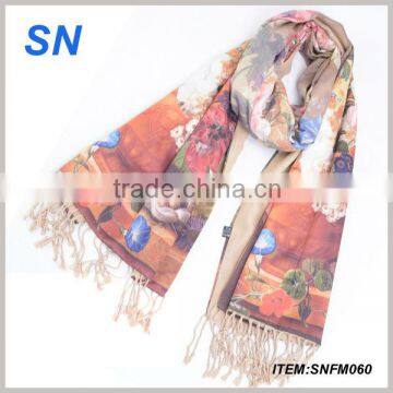 2014 fall women's fashion printed silk scarf