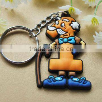 soft number one pvc rubber keychain