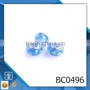 Colorful round large hole loose glass murano beads for jewelry making BC0496