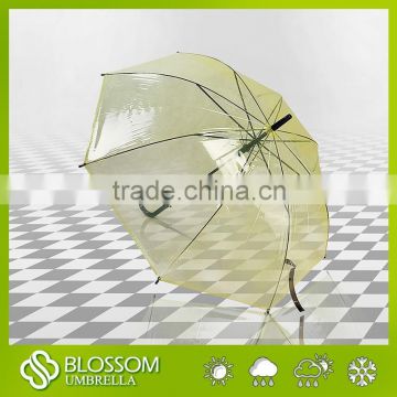 19" auto open yellow transparent straight poe umbrella