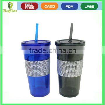 450ml double wall with straw Bling Bling mug