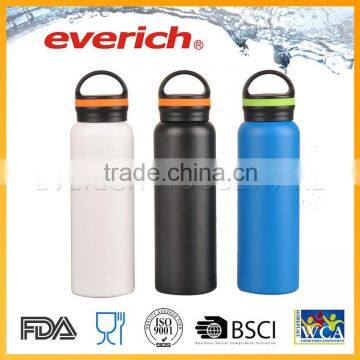 Colored portable insulated thermal stainless steel water bottle