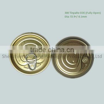 Tinplate easy open lids 73mm dia