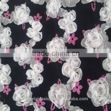 Cheap Flower Pattern Combination Sequin Embroidery Fabric for Skirt