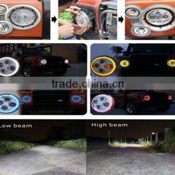 Wholesale Halo Ring 7" jeep wrangler led headlight , 45w high /low beam harley 7 inch led headlight