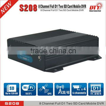 wireless 8 channel full d1 3g sd card mobile car dvr with gps tracker