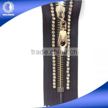 Metal Zipper with Diamond