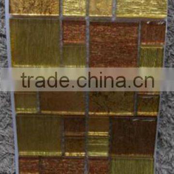 China foshan foil crystal glass tile gold mosaic tile