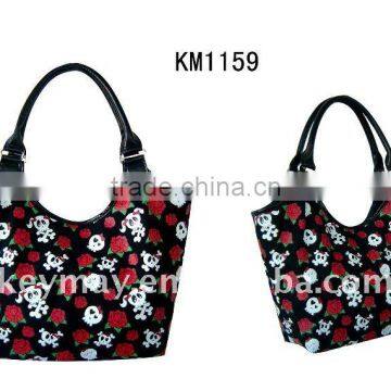 flower print canvas tote bag