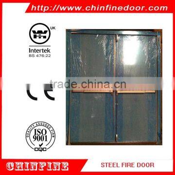 Double Steel Fire Door With Glass With BS and UL Certificate (CF-F003-3)