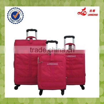 High Quality Universal Wheels New Design Carry-on Luggage Pink Nylon Luggage Set