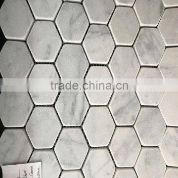 white carrara marble mosaic wall tile