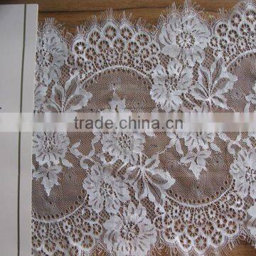 Garment decorative new item metallic yarn tulle embrodiery african french net lace/chantilly lace/trim lace chain/net tulle lace