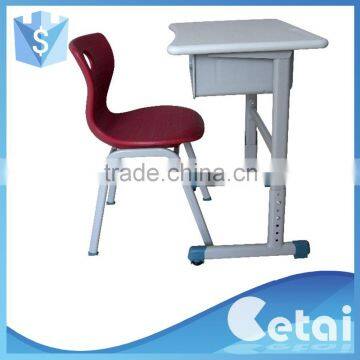 Single student desk play school furniture desk kids desk and chair set