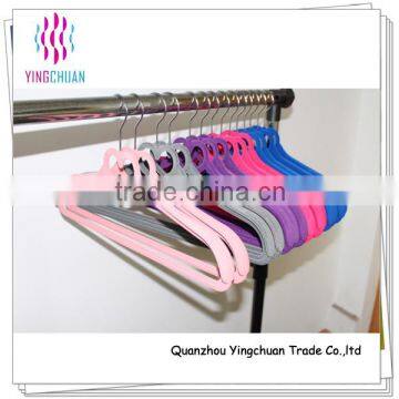 Fashion design plastic velvet clothes hanger