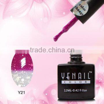 Beautyshow best new nail uv gel polish WIth MSDS and SGS certificates,YENAIL Changing 021 ,soak off uv nail gel polish