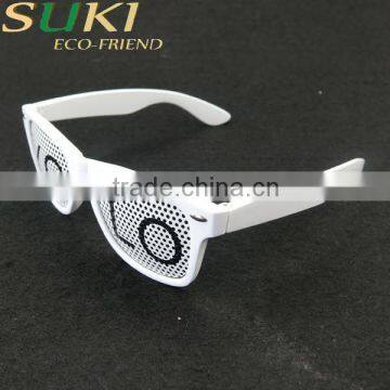 White Unisex Vision Care Pin hole Eyeglasses Pinhole Glasses Eye Exercise Eyesight Improve Plastic glasses