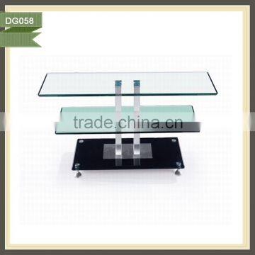 white glass fashionable design table top swivel tv stand