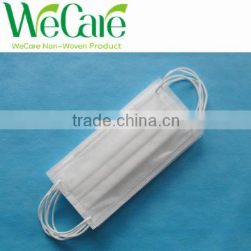 Surgical disposable medical white face mask with earloop