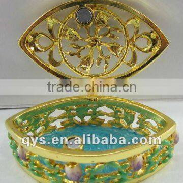 Shuttle Shape Alloy Jewelry Box, Special Gift Item