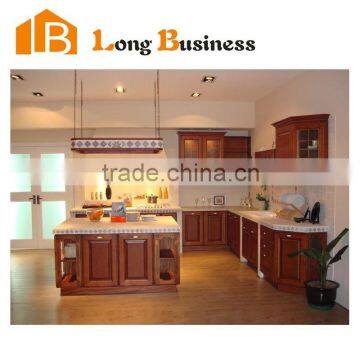 LB-JL1181 European classic style solid wood kitchen cabinet manufactuer