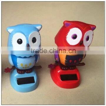 Solar owl powerd bobble head/Solar owl animal shaking toys/custom your own bobble toys for kids