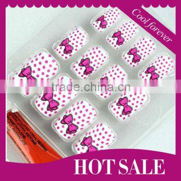 12PCS French False Nails Art Tips DIY Flower Designer for girl