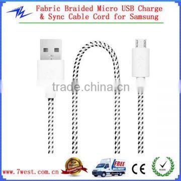 New Colorful Micro Fabric Braided USB Cable for Samsung, Data Sync & Charging woven Braided USB Cable for iPhone 5