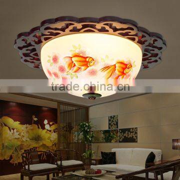 Vintage LED Ceramic Wood Interior Decoration Led Pendant Hanging Chandelier Celling Light Home Light Company Lights photo-3