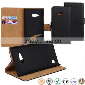 book style real cow leather mobile phone case for Nokia Lumia 730