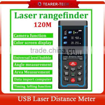 USB and Camera laser distance meter, Color display Rechargeable 120m Laser Rangefinder TL-S120