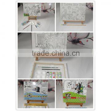TZH 103 Yiwu Factory Kids Canvas Paintings Set Includes Acrylic Paint and Brush photo-6