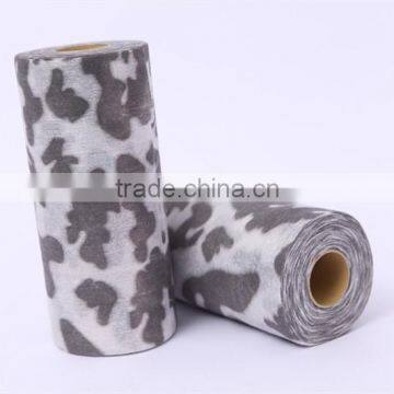 Printed wood pulp nonwoven cloth