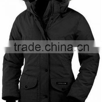 Ladies winter padding parka with artificial feather