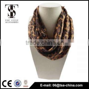 lady charming new product leopard gold skin wool scarf