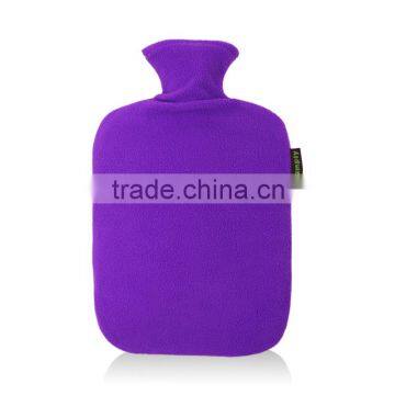 Hot new PVC hot water bottle cross-hatched purple fleece cover hot therapy