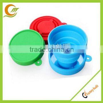 Eco-friendly food grade kids silicone collapsible drinking cup Promotional silicone tea cup