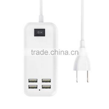 Multiple USB 4 Ports 3A Charger Quick USB Desktop Charger With Button Swift for IPhone IPad SamsungGalaxy Pad photo-4