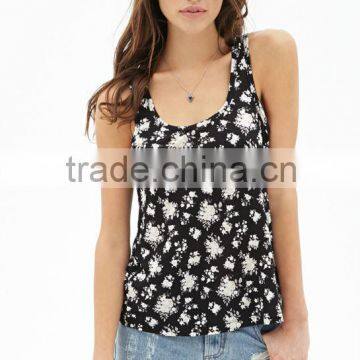 Women Tank Top Design 2014 Floral Print Racerback Women Tank Tops & Clothings China Supplier Online Shopping photo-2