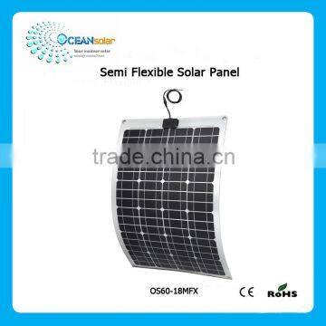 Hot Sale 60W Monocrystalline Silicon Semi Flexible Solar Panel