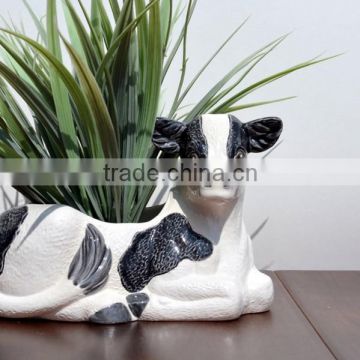 decor ceramic succulent mini planter cow flower pot trinket holder