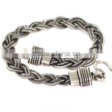 Thick Snake 80% Sterling Silver Antique Chain Bracelet