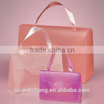 Ribbon Handle Plastic Mini Purses Style Box photo-3